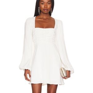 For Love and Lemons Beatrice Mini Dress in White